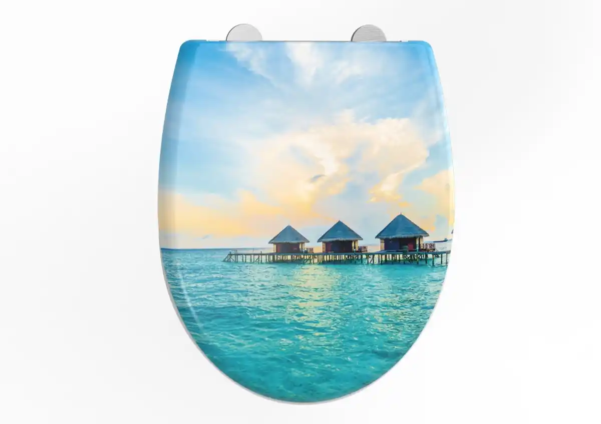 Bild 1 von Duschwell Duroplast WC-Sitz mit Motiv - Wasserbungalow