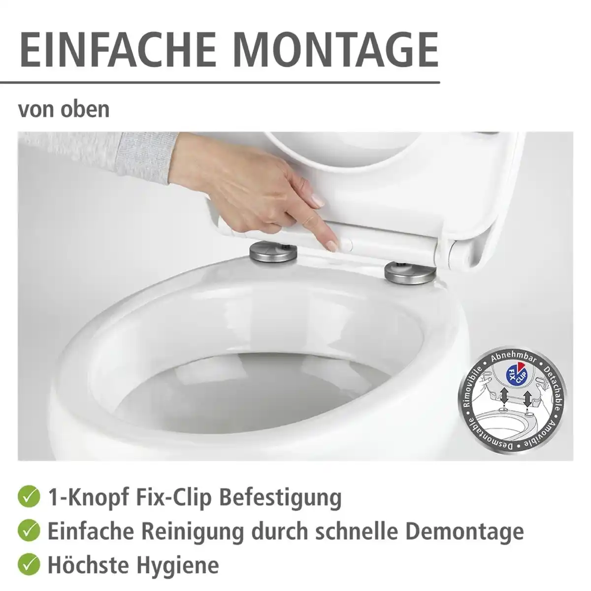 Bild 2 von Toilettensitz Droplets Hochglanz, WC-Sitz mit Absenkautomatik, Schnellbefestigung