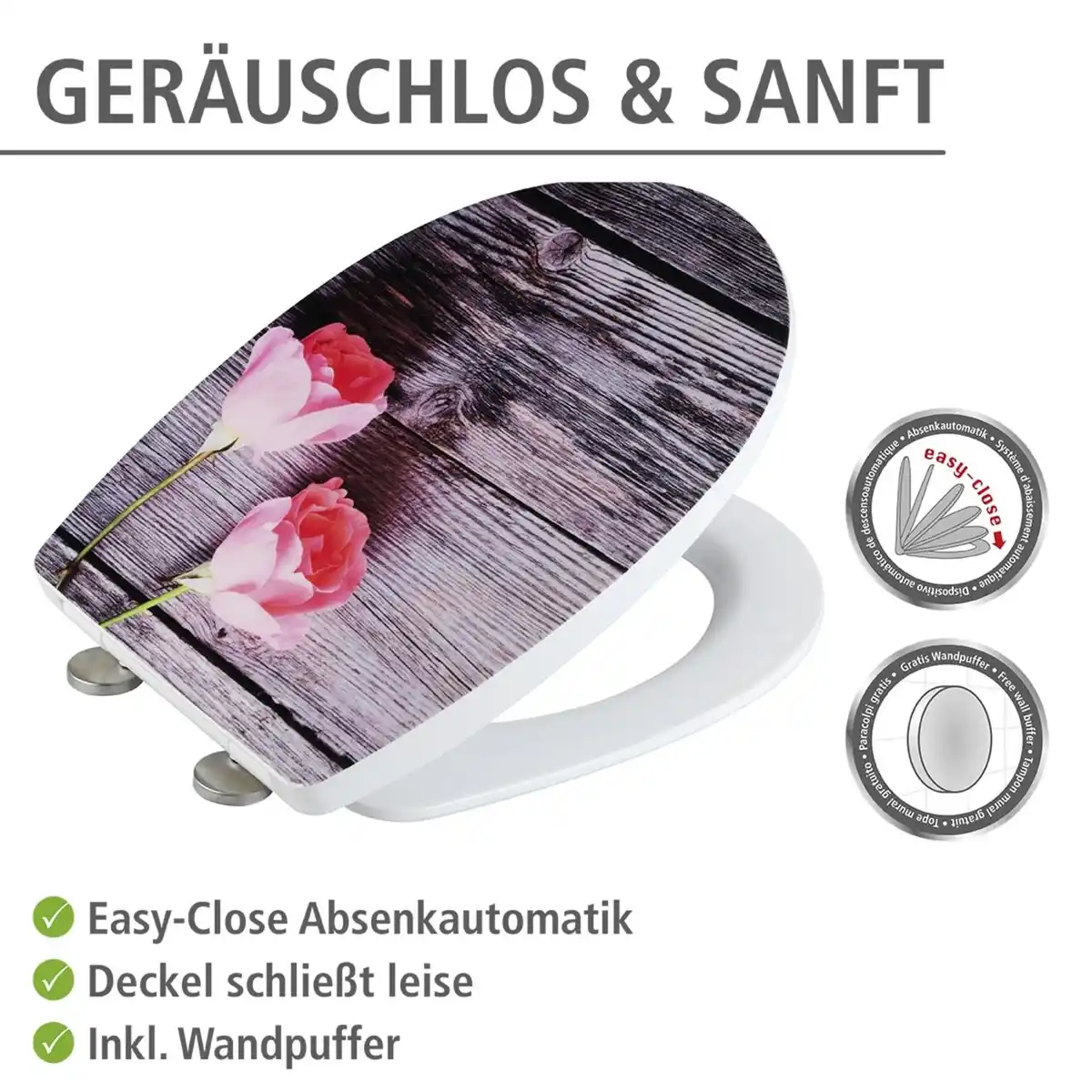 Bild 4 von Toilettensitz Mod. Rosewood Hochglanz, WC-Sitz mit Absenkautomatik, Schnellbefestigung