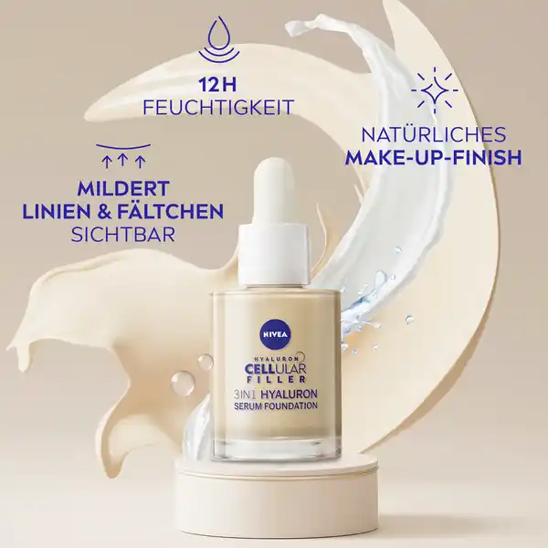 Bild 4 von NIVEA Cellular Filler 3in1 Hyaluron Serum Foundation 02 Mittel, 30 ml