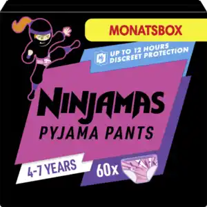 Ninjamas Pyjama Pants für Mädchen 4-7 Jahre, Monatsbox