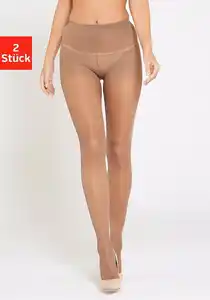 LASCANA Stützstrumpfhose 40 DEN (2 St) mit Formeffekt, Beige