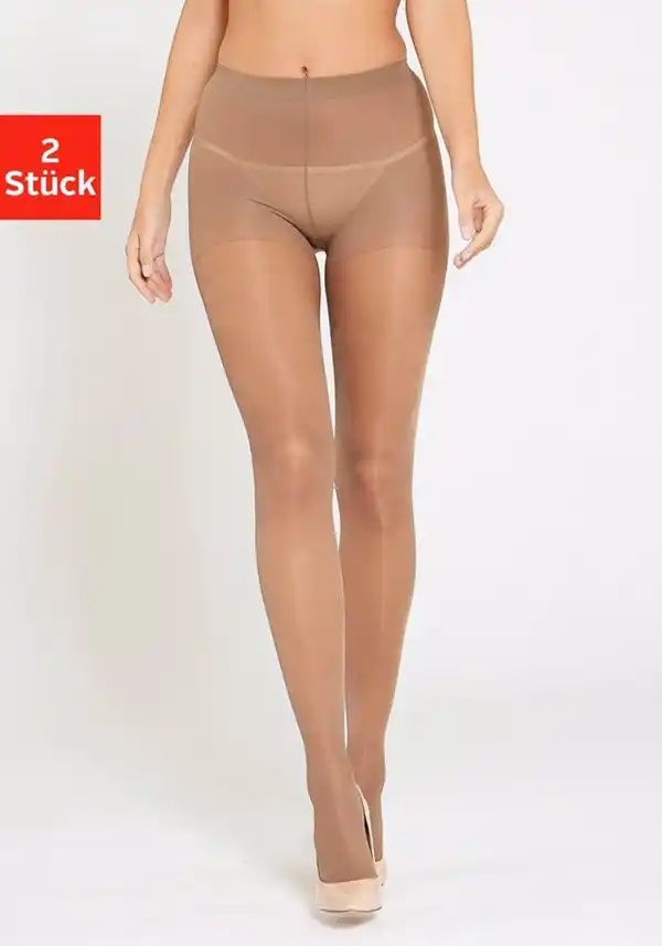 Bild 1 von LASCANA Stützstrumpfhose 40 DEN (2 St) mit Formeffekt, Beige