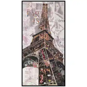 Bild, Beige, Holz, Textil, Papier, Zeder, 52x102x3.5 cm, Bilder