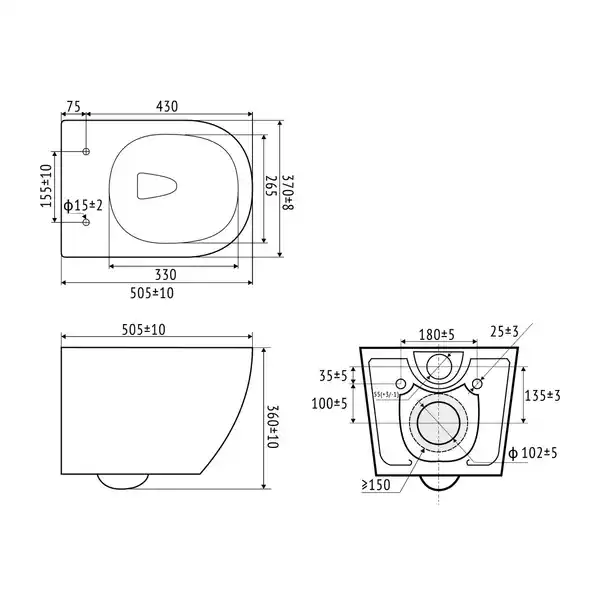 Bild 4 von baliv Wand WC-Set Kingston Tiefspüler weiß spülrandlos