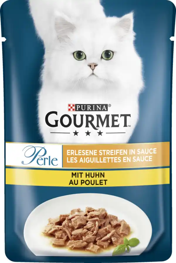 Bild 1 von Gourmet Perle Erlesene Streifen mit Huhn, 85 g