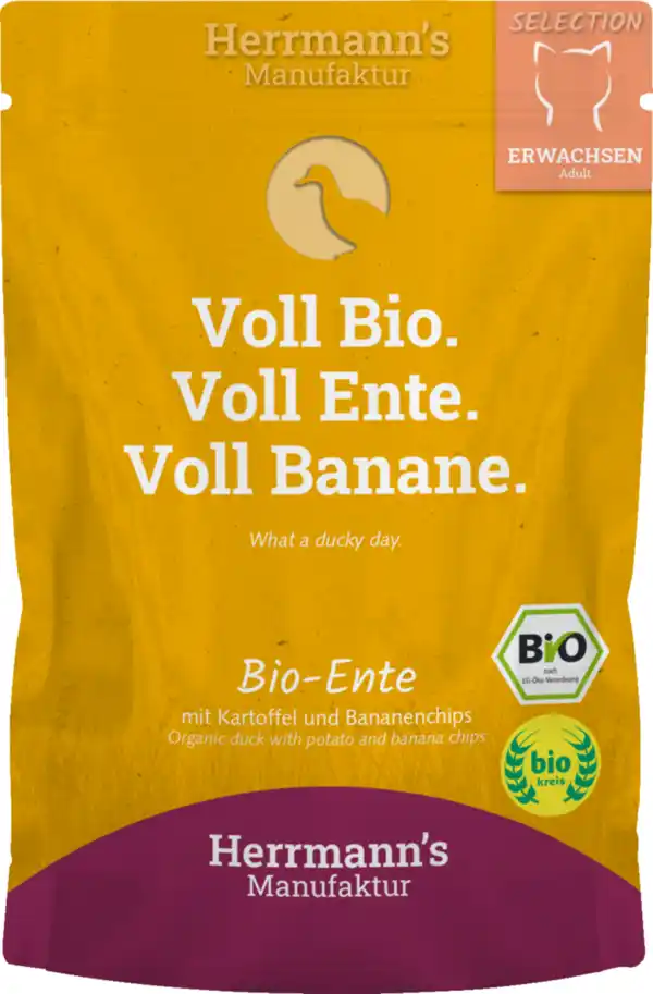 Herrmann&amp;#39;s Manufaktur Katzennassfutter Selection Adult Bio Ente mit ...