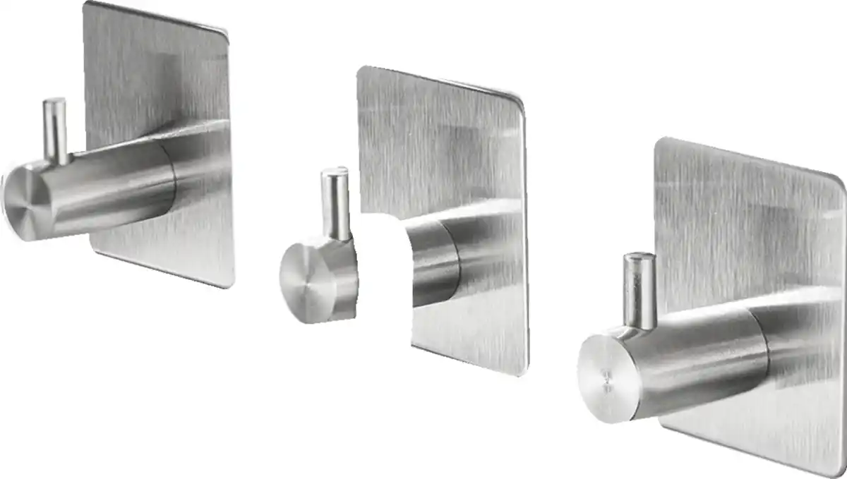 Bild 3 von IDEENWELT Selbstklebende Wandhaken 3er-Set Edelstahl