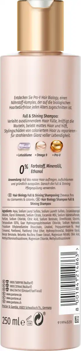 Bild 2 von Hair Biology Haarshampoo Full & Shining, 250 ml