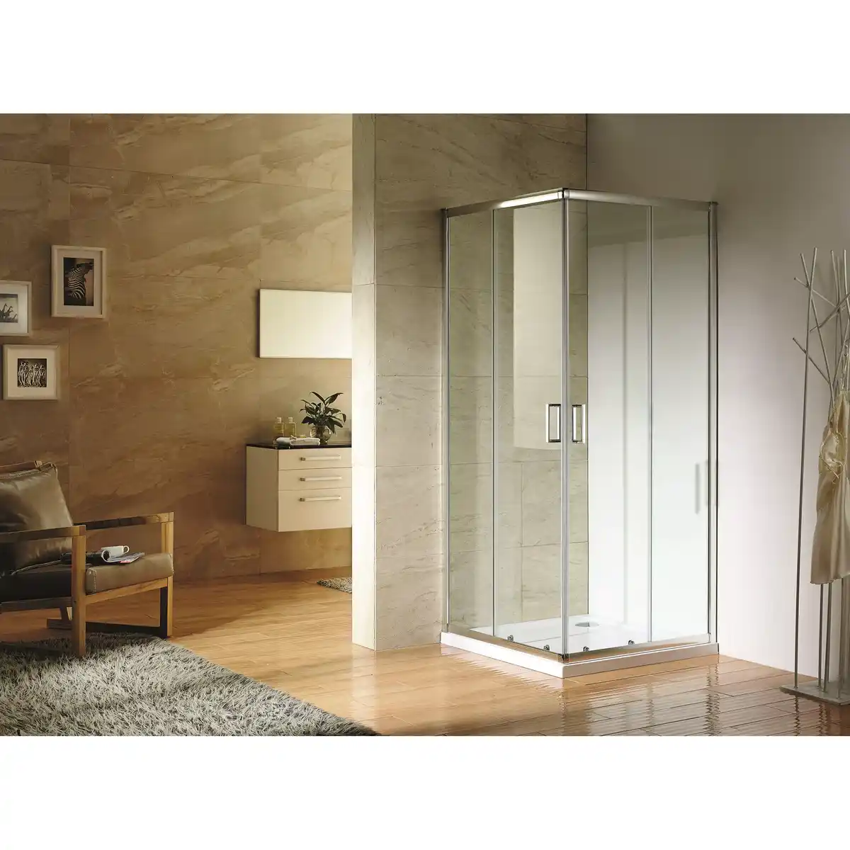 Bild 1 von toom Eckeinstieg 'Paola' mit Schiebetüren 80 x 80 cm