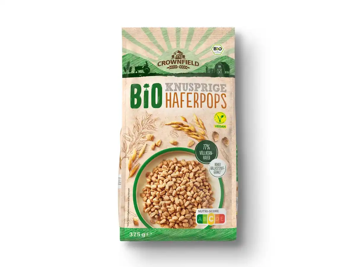 Bild 1 von Crownfield Bio Knusprige Haferpops,  375 g