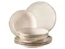 Bild 1 von MÄSER MÄSER Serie Nottingham, Vintage Teller-Set für 4 Personen, 8-teiliges Tafel-Service mit Speiseteller und Suppenteller im Retro-Look, Beige, Steinzeug