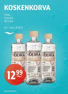 KOSKENKORVA Vodka Finnland 40 % Vol.