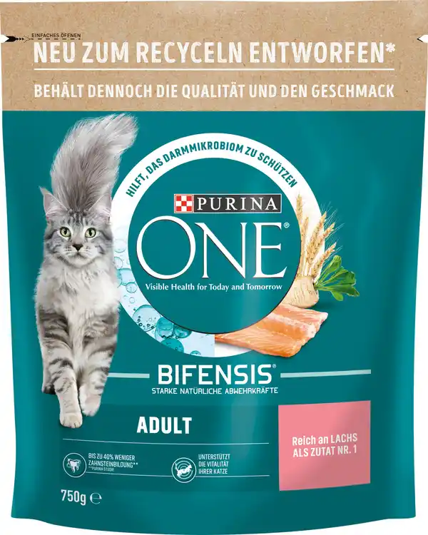 Bild 1 von Purina ONE Adult reich an Lachs und Vollkorn-Getreide 750 g