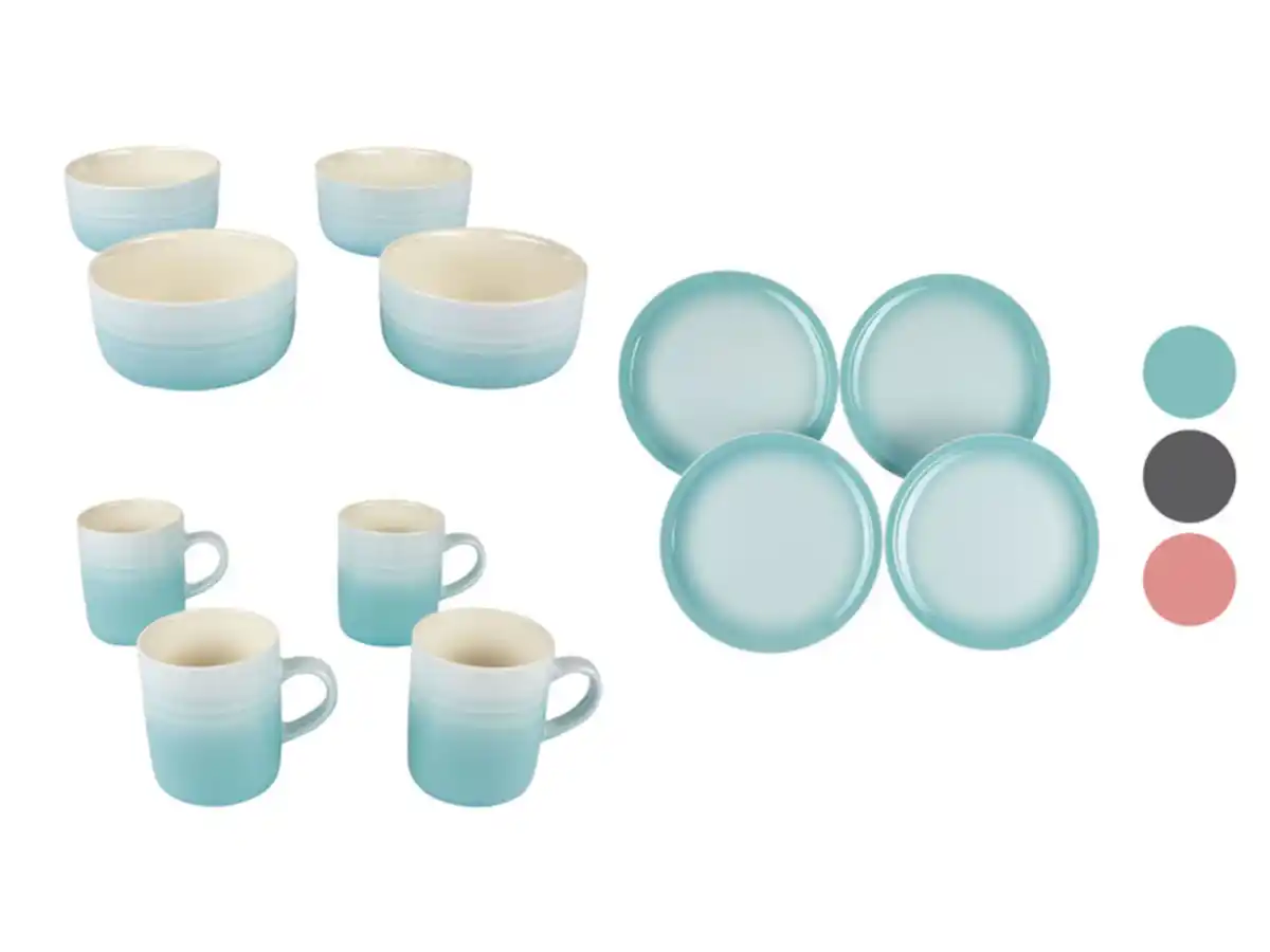 Bild 1 von ERNESTO® Geschirr-Set, Teller / Schüssel / Tassen, 12-teilig, Porzellan