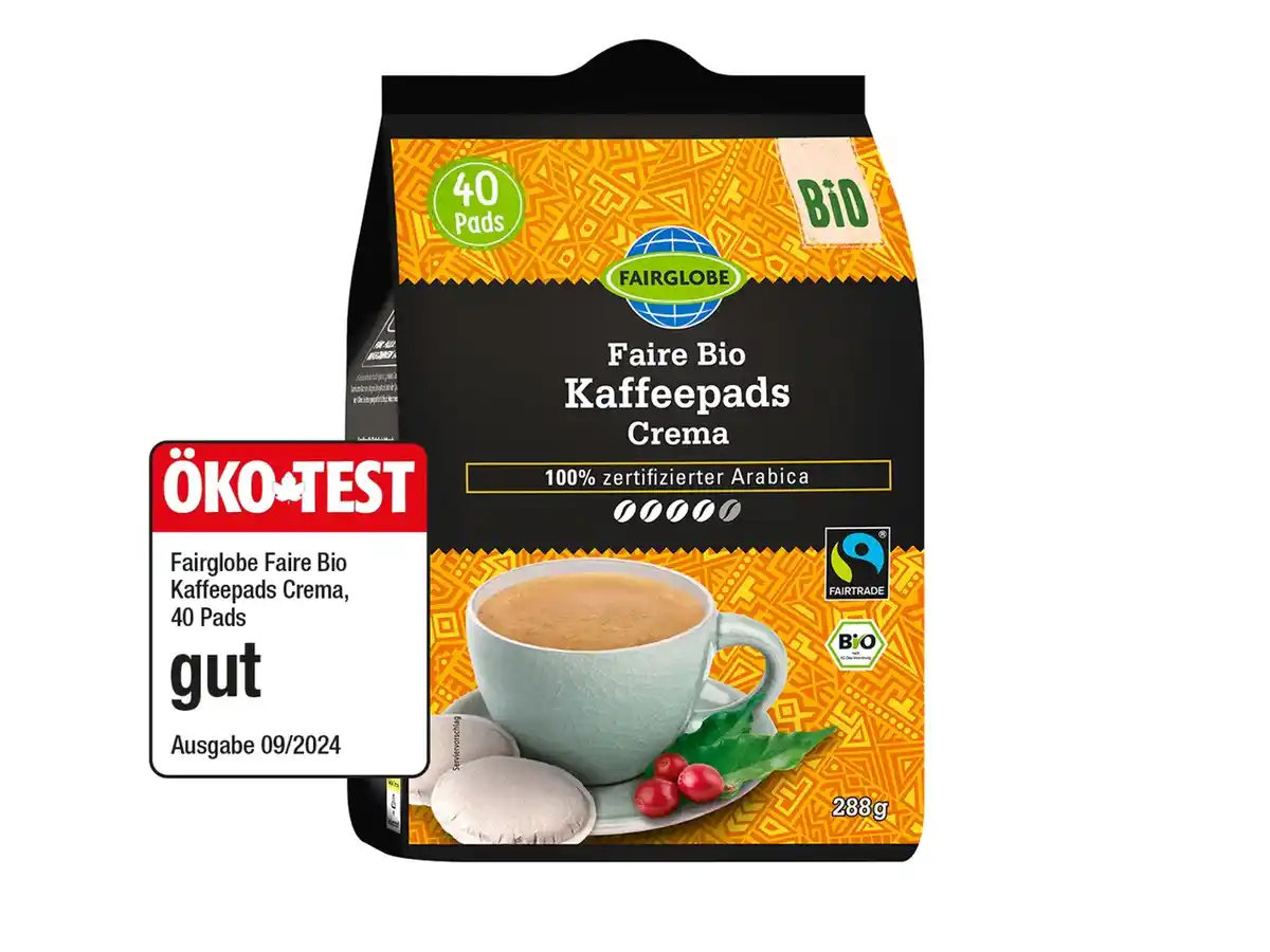 Bild 1 von Fairglobe Faire Bio Kaffeepads Crema,  288 g