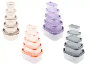 LIVARNO home Frischhaltedosen-Set, 5-teilig, ineinander verstaubar