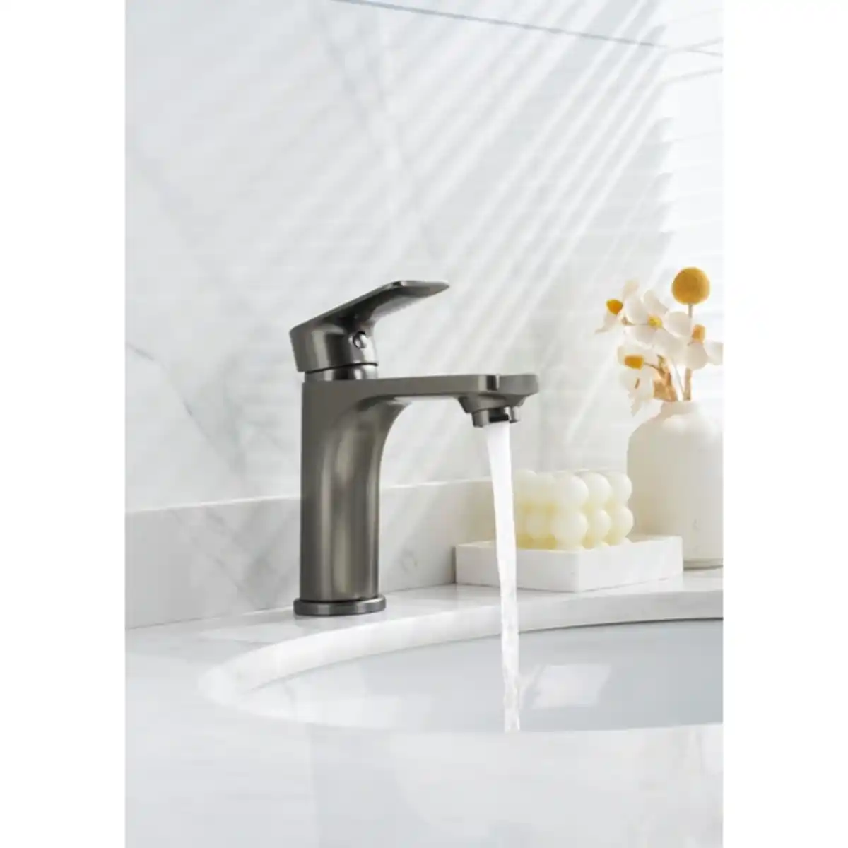 Bild 4 von WELLWATER Waschtisch-Einhebelmischer »Bozen«, Höhe: 152,4 mm, Messing/Zink, graphitfarben