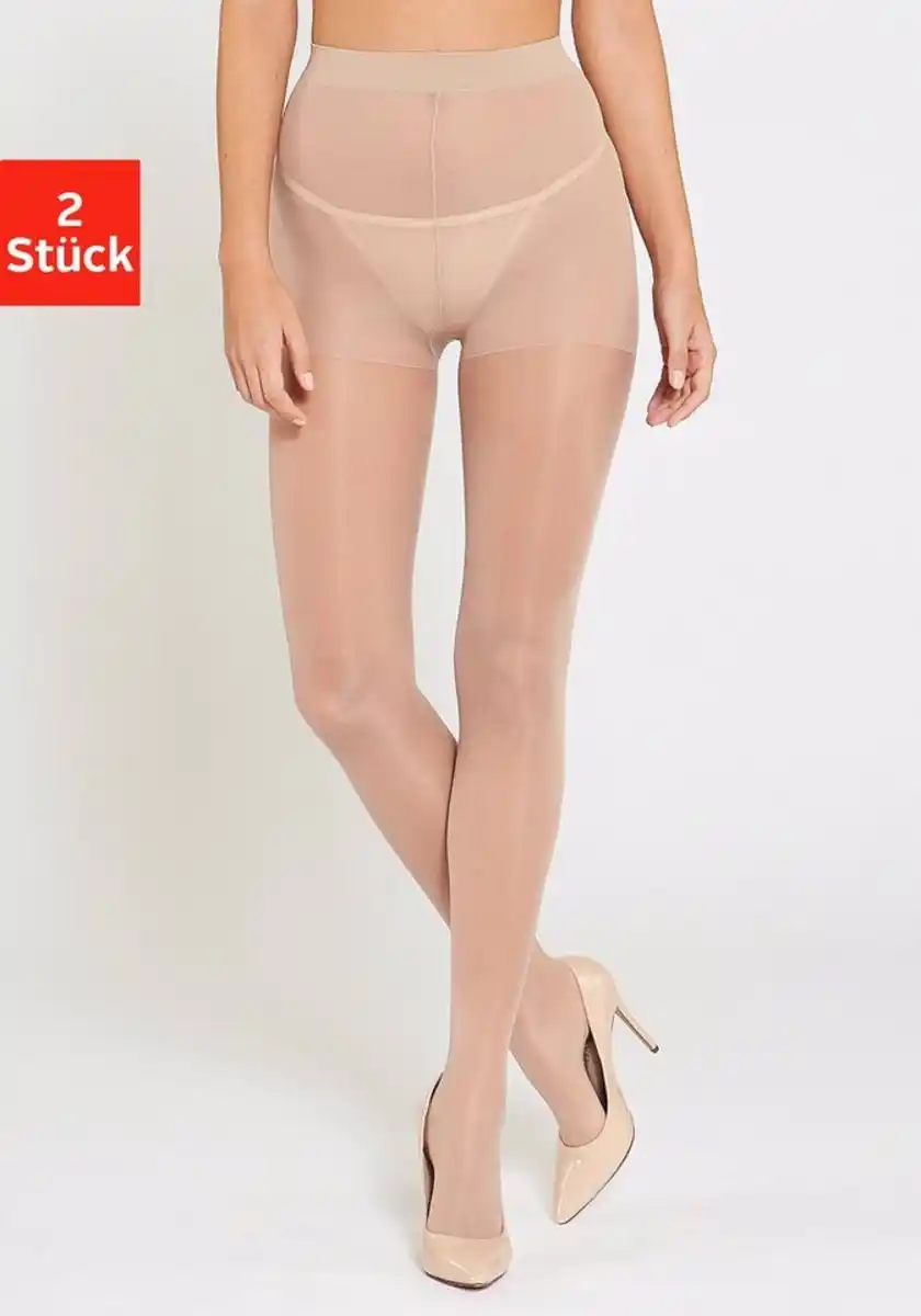 Bild 1 von LASCANA Stützstrumpfhose 40 DEN (2 St) mit Formeffekt, Beige