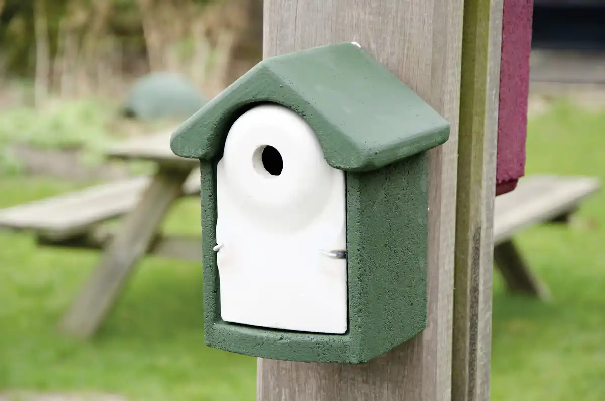 Bild 1 von Nistkasten Holzbeton grün/weiß LxBxH: 16,5x18,5x25 cm
