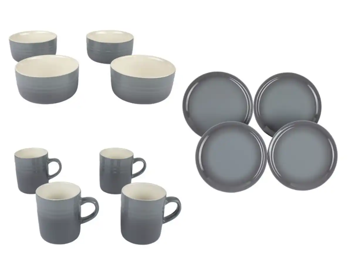 Bild 2 von ERNESTO® Geschirr-Set, Teller / Schüssel / Tassen, 12-teilig, Porzellan