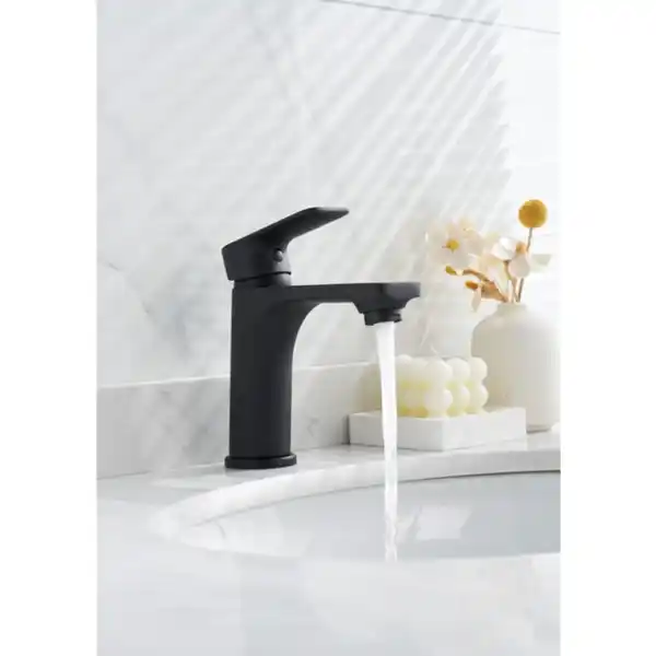 Bild 2 von WELLWATER Waschtisch-Einhebelmischer »Bozen«, Höhe: 152,4 mm, Messing/Zink, mattschwarz