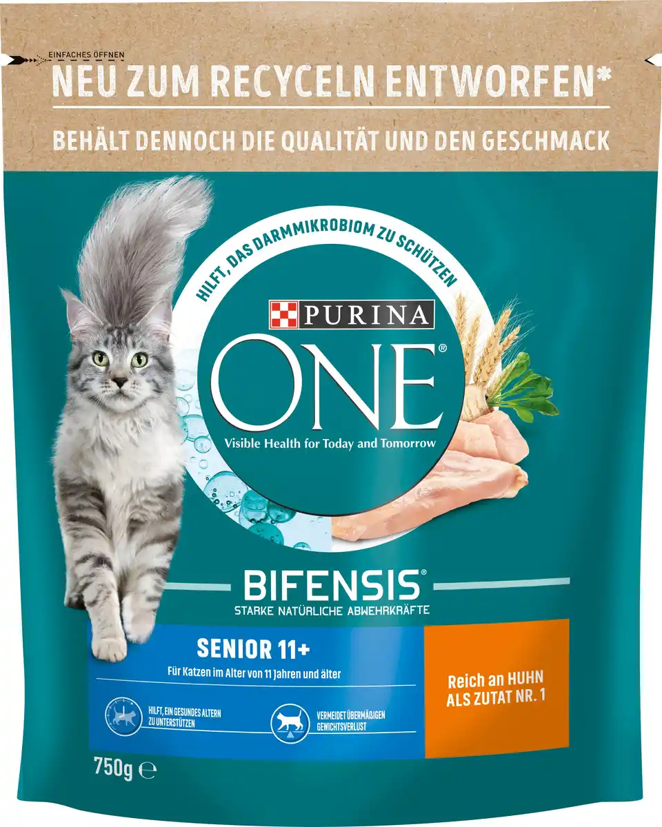 Bild 1 von Purina ONE Senior 11+ reich an Huhn und Vollkorn-Getreide 750 g
