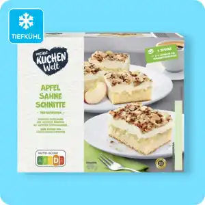MEINE KUCHEN WELT Sahneschnitten, Apfel-Sahne-Schnitte (DLG-prämiert) oder Schwarzwälder-Kirsch-Schnitte (Rainforest Alliance-zertifiziert)