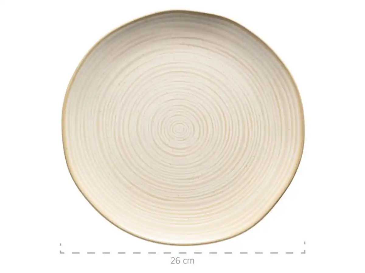 Bild 2 von MÄSER MÄSER Serie Nottingham, Vintage Teller-Set für 4 Personen, 8-teiliges Tafel-Service mit Speiseteller und Suppenteller im Retro-Look, Beige, Steinzeug