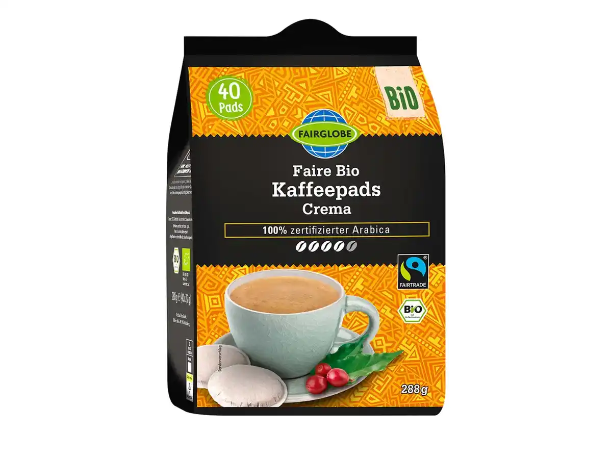 Bild 3 von Fairglobe Faire Bio Kaffeepads Crema,  288 g