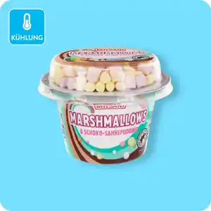 MILSANI Sahnepudding mit Süßigkeiten, Marshmellows & Schoko-Sahne-Pudding
