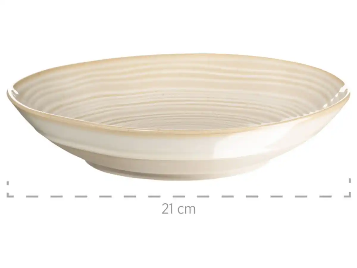 Bild 3 von MÄSER MÄSER Serie Nottingham, Vintage Teller-Set für 4 Personen, 8-teiliges Tafel-Service mit Speiseteller und Suppenteller im Retro-Look, Beige, Steinzeug