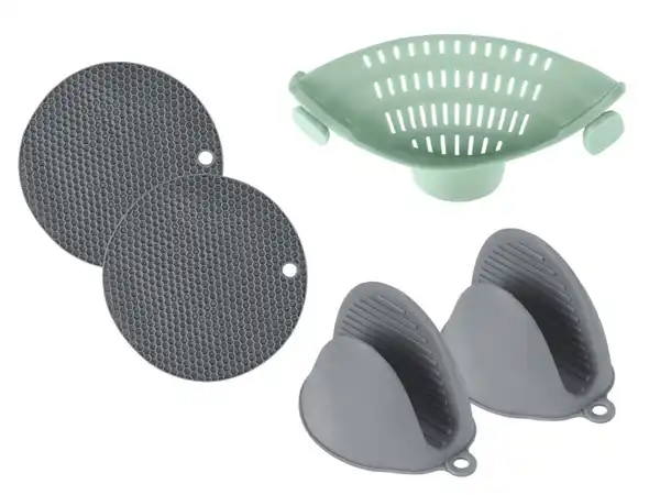 Bild 1 von ERNESTO® Abgießhilfe / Topfuntersetzer/Topfhandschuhe
