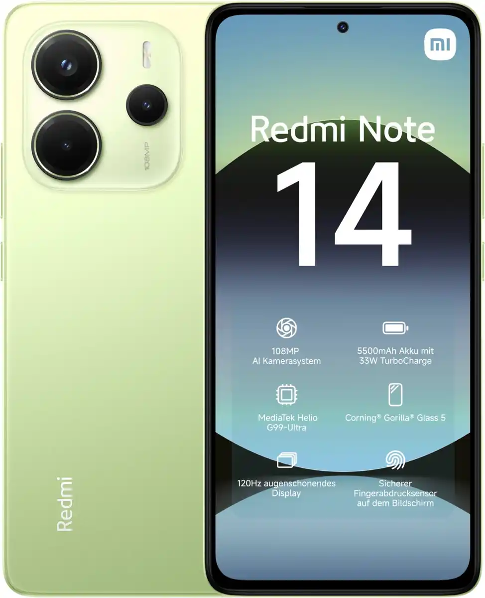 Bild 1 von Redmi Note 14 (6GB+128GB) Smartphone lime green