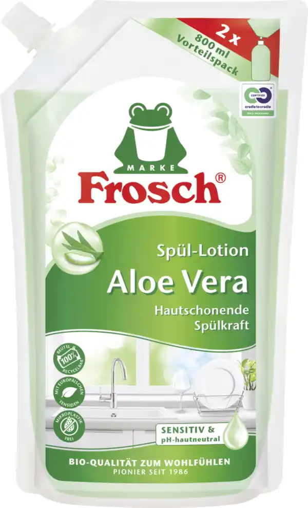 Bild 1 von Frosch Aloe Vera Spül-Lotion Nachfüllbeutel, 800 ml