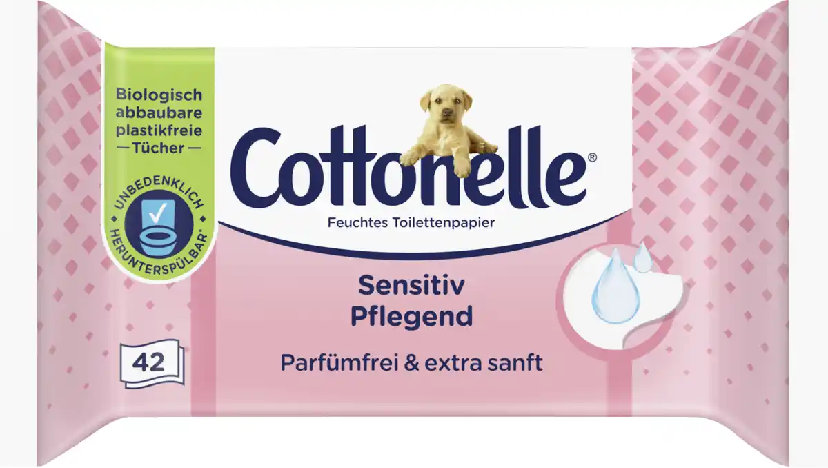 Bild 1 von Cottonelle Feuchtes Toilettenpapier Sensitiv Pflegend parfümfrei & extra sanft