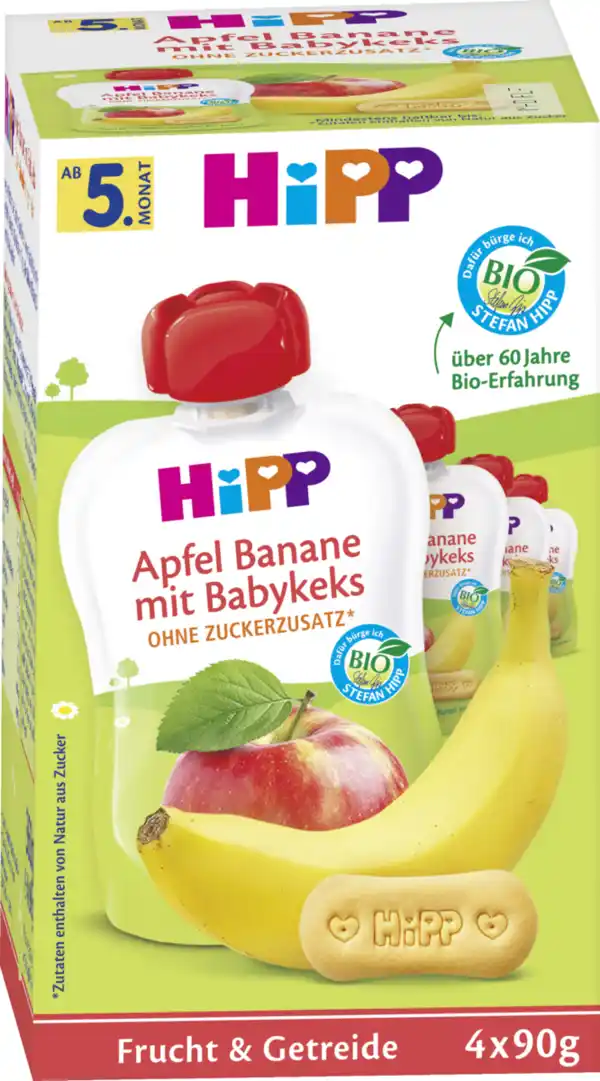 Bild 2 von HiPP Bio Apfel-Banane & Babykeks, 360 g