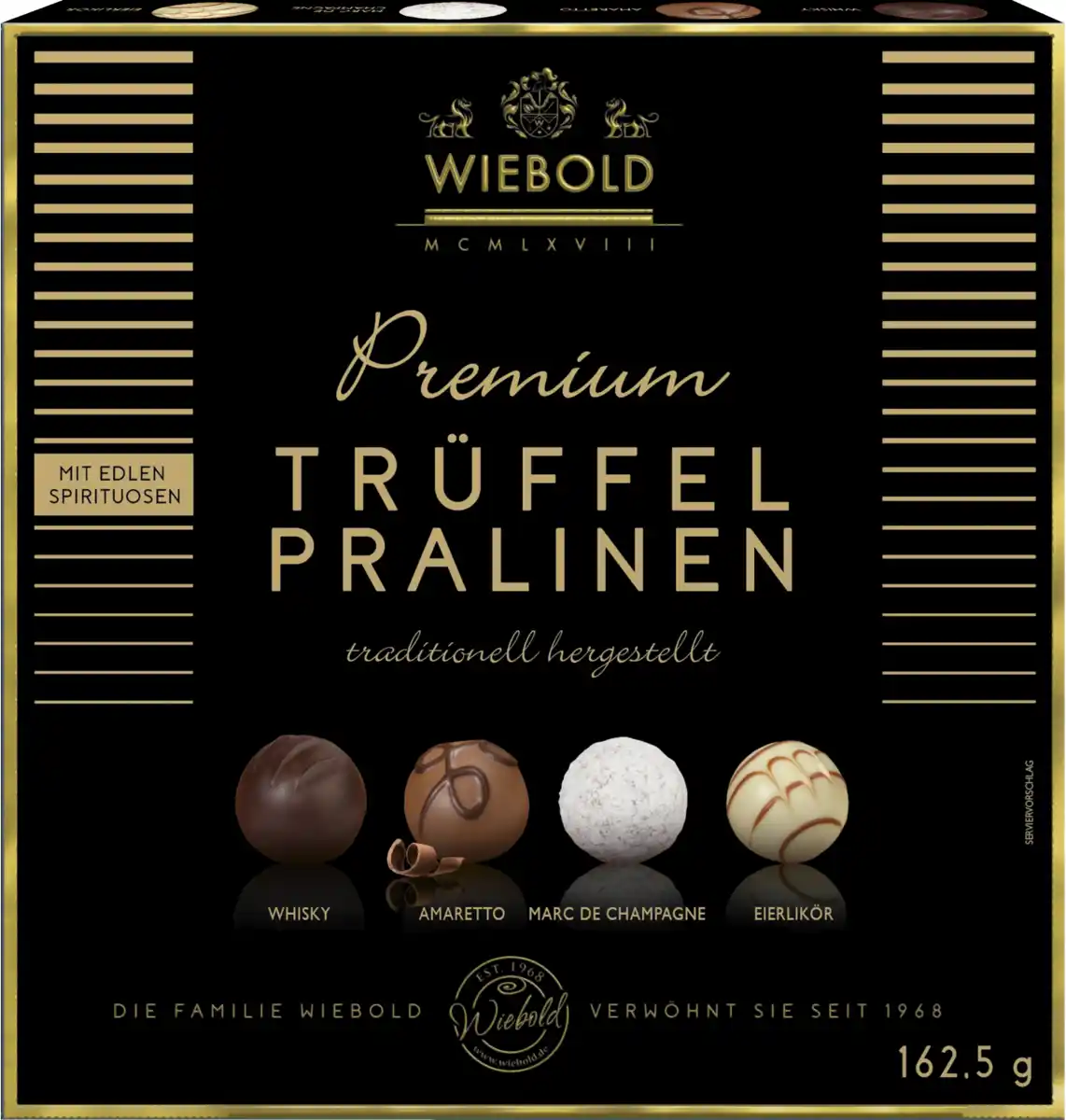 Bild 2 von Wiebold Premium Trüffel Pralinen mit Alkohol, 162,5 g