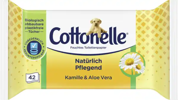 Bild 1 von Cottonelle Feuchtes Toilettenpapier Natürlich Pflegend Kamille & Aloe Vera