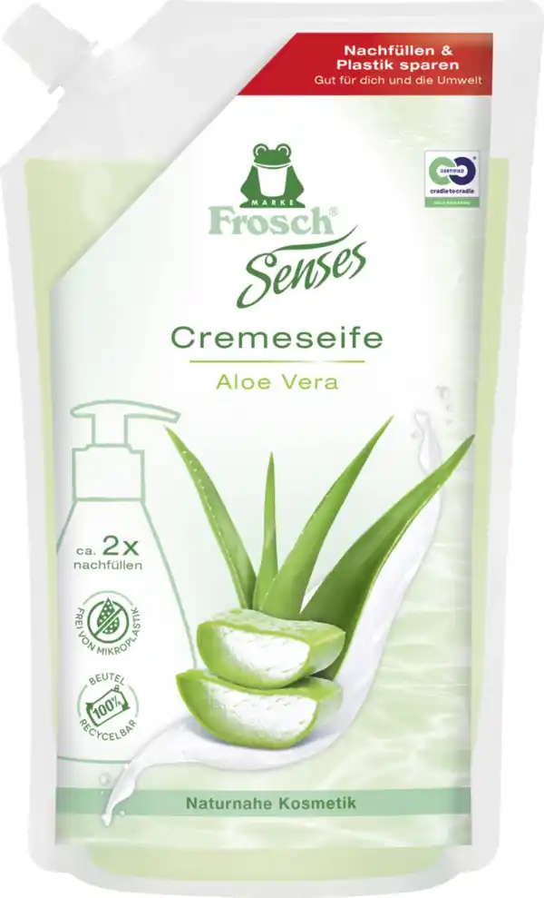 Bild 1 von Frosch Senses Cremeseife Aloe Vera Nachfüllbeutel, 500 ml