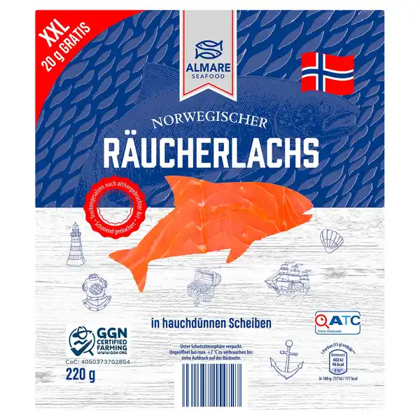 Bild 1 von ALMARE Räucherlachs 220 g