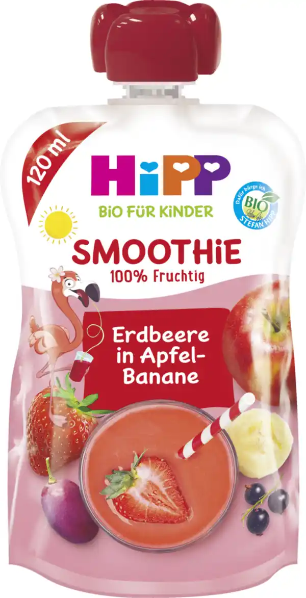 Bild 1 von HiPP Bio für Kinder Smoothie Erdbeere in Apfel Banane, 120 ml