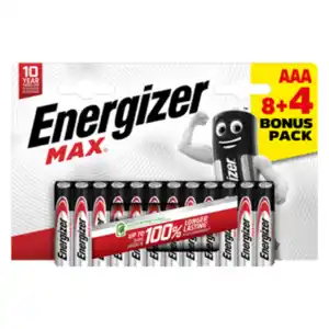 Energizer Batterien Max Micro AAA 8+4