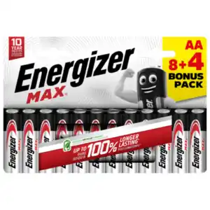 Energizer Batterien Max Mignon AA 8+4