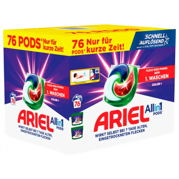 Bild 1 von Ariel Colorwaschmittel All-in-1 Pods 1550,4g 76WL