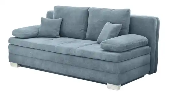 Bild 1 von Schlafsofa hellblau inkl. Topper - Bettkasten 203 cm - LINDAU