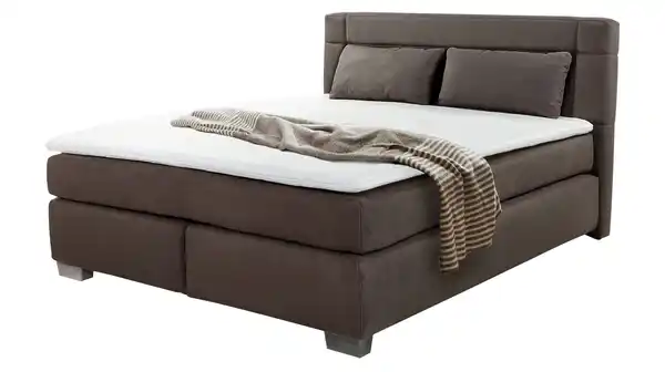 Bild 1 von Boxspringbett 160 x 200 cm dunkelbraun H3/H4 - ROMANA - MIX