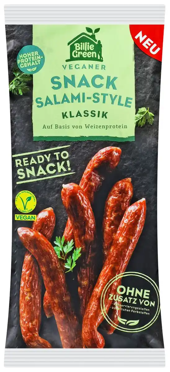 Bild 1 von BILLIE GREEN Veganer Snack Salami-Style, 75-g-Packg.