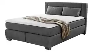 Boxspringbett 160 x 200 cm grau H3/H4 - ROMANA - MIX