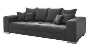 Big Sofa grau 254 cm - Nosagunterfederung - BORNEO